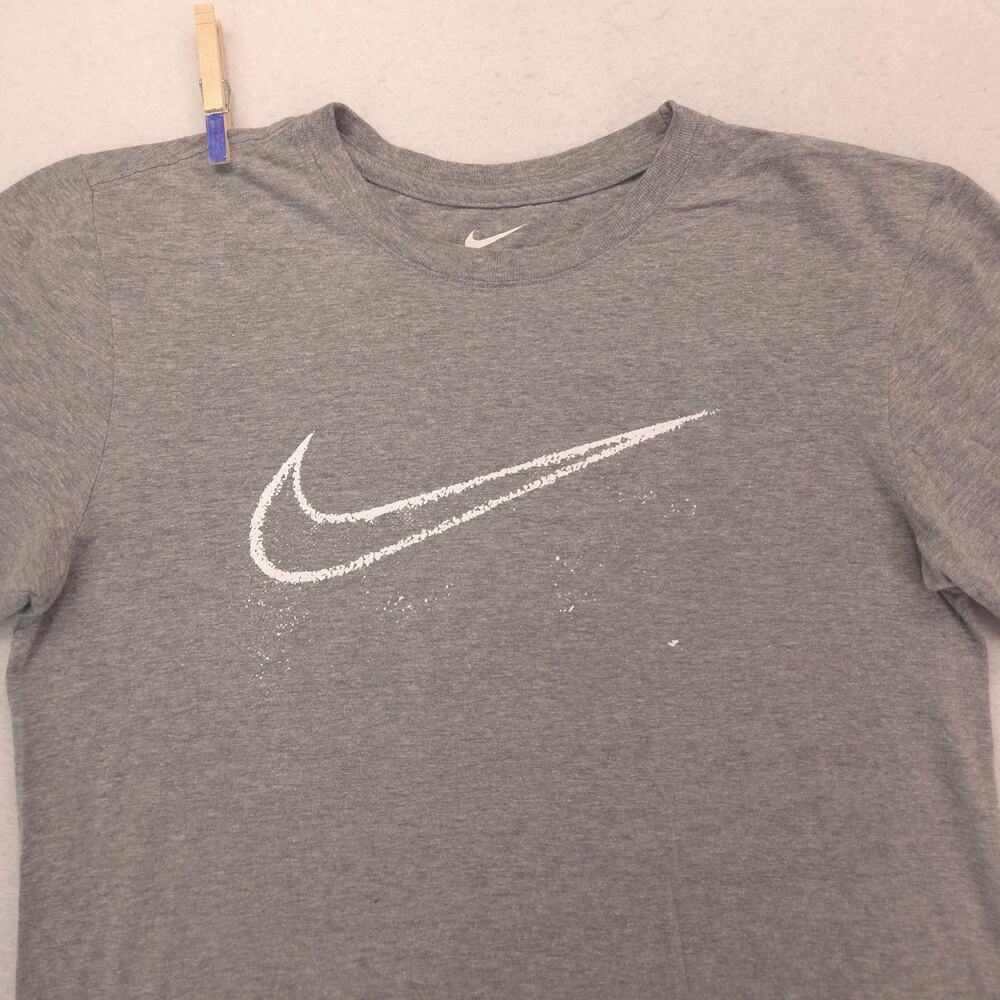 Nike Casual Crew Neck Graphic Short Sleeve T Shirt Mens Size Small S Gray White
